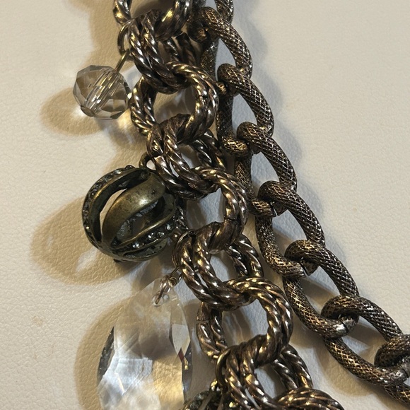 Loft Chunky Layered Necklace w Chains & Charms - Picture 5 of 8